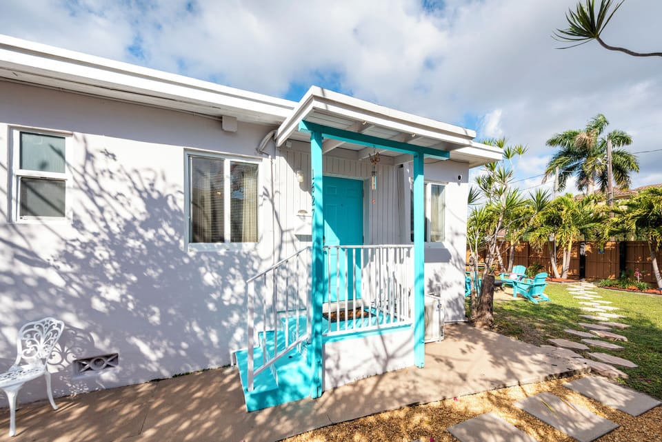 private entrance with electronic key lock for easy check-in and check-out