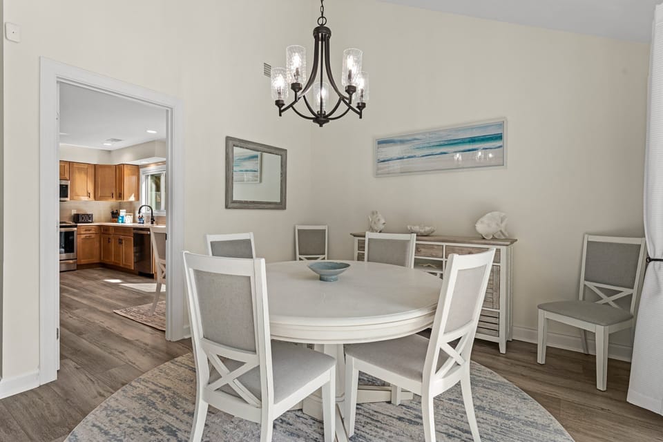 Dining table seating for shared meals and game nights