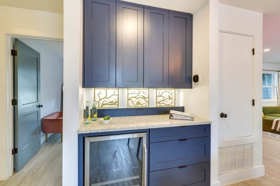 Bar with wine refrigerator