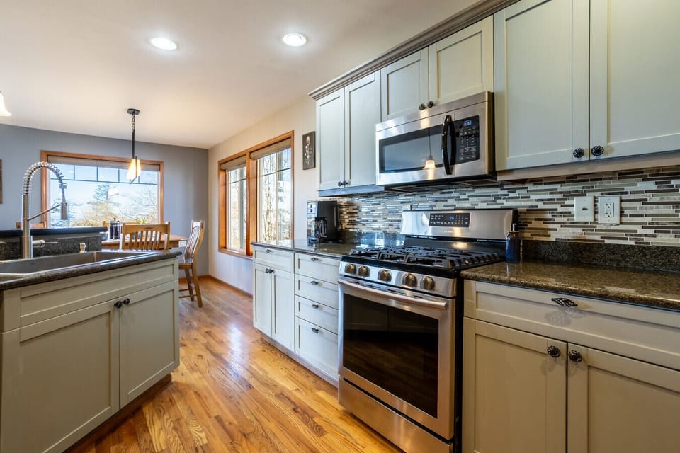 Large kitchen with gas range to create those culinary masterpieces