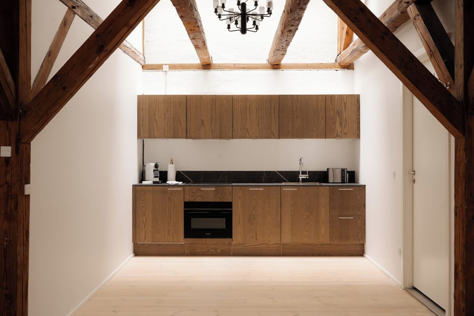 Exclusive Penthouse | Private kitchen | Full-size fridge, oven, stovetop, dishwasher