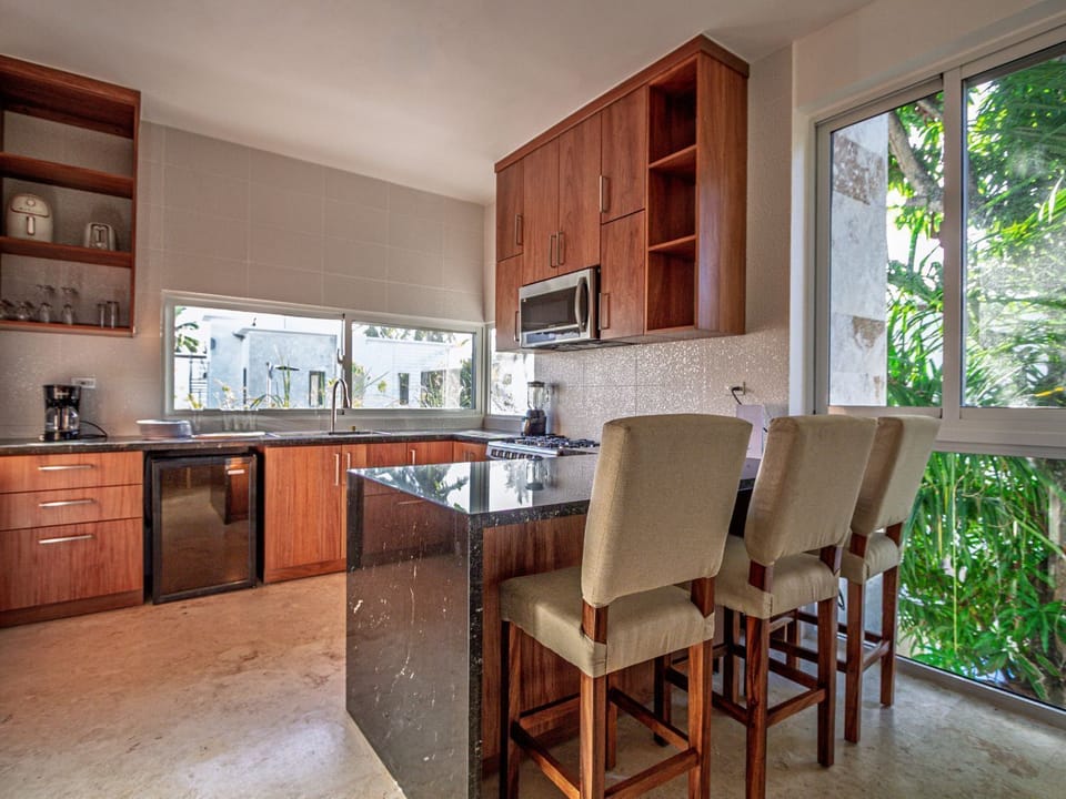 Luxury Villa, Ocean View | Private kitchen | Full-size fridge, microwave, oven, stovetop
