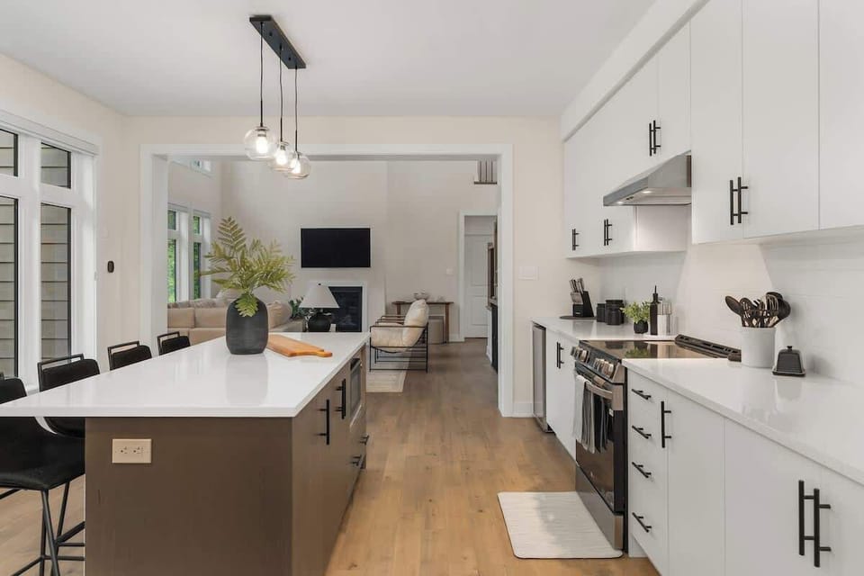 Prepare meals with ease in a modern kitchen equipped with all the essentials and appliances.