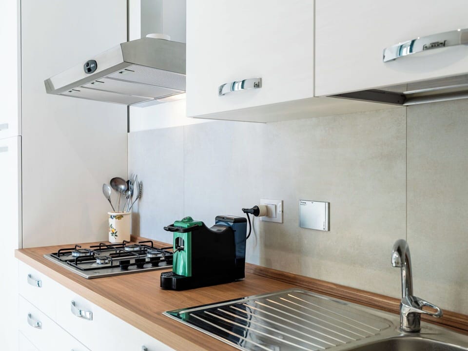 Kitchen Appliance, Kitchen, Countertop, Home Appliance, Major Appliance, Interior Design, Cabinetry, Wood, Kitchen Stove, Flooring