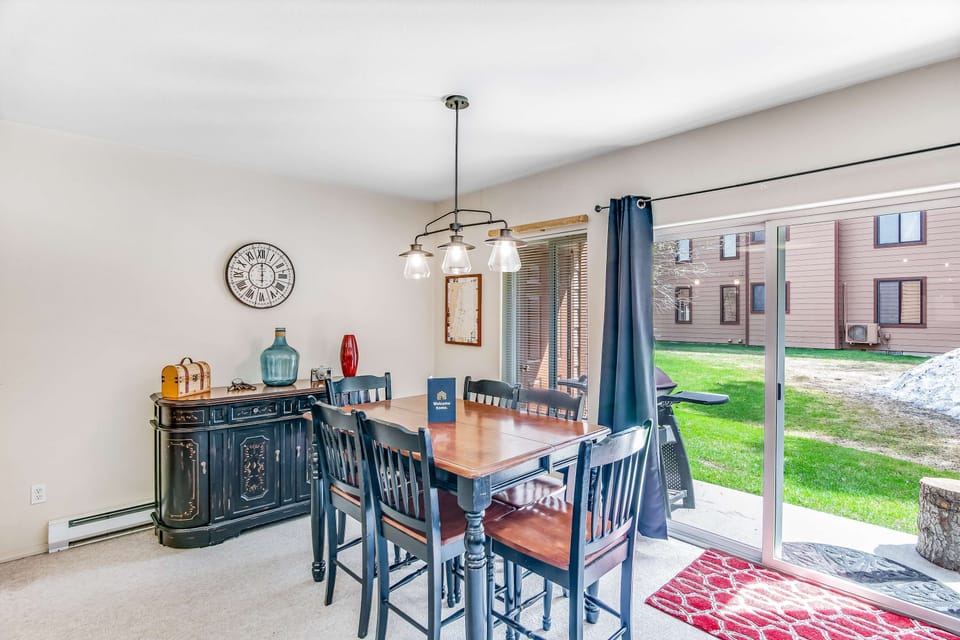 Dining with patio beyond