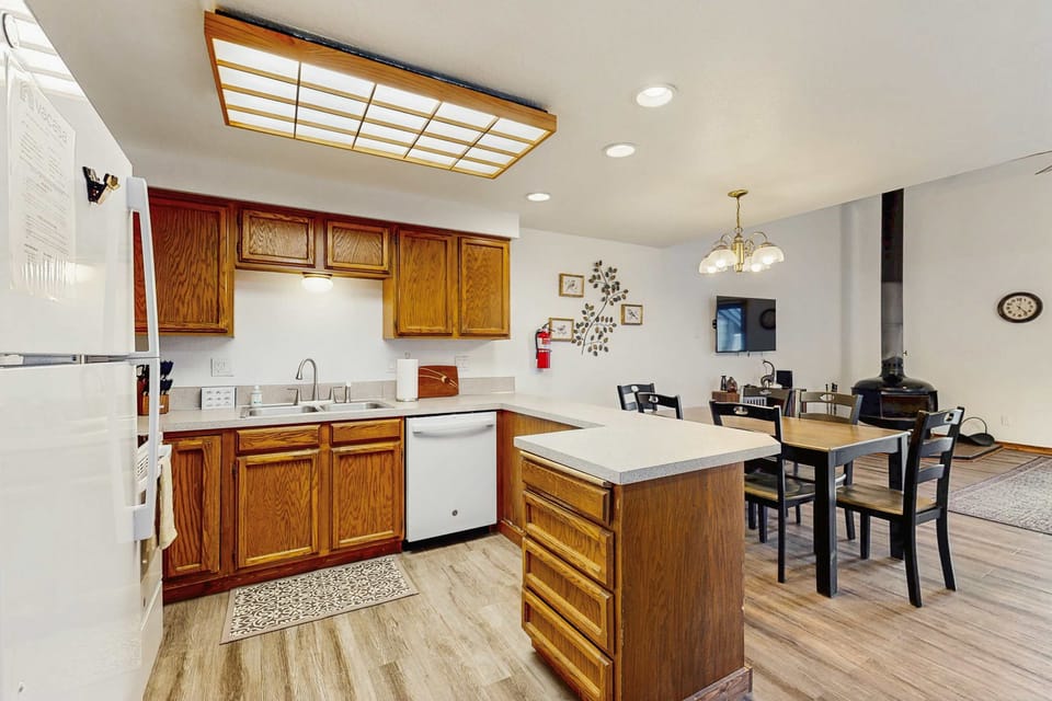 Kitchen with living space beyond