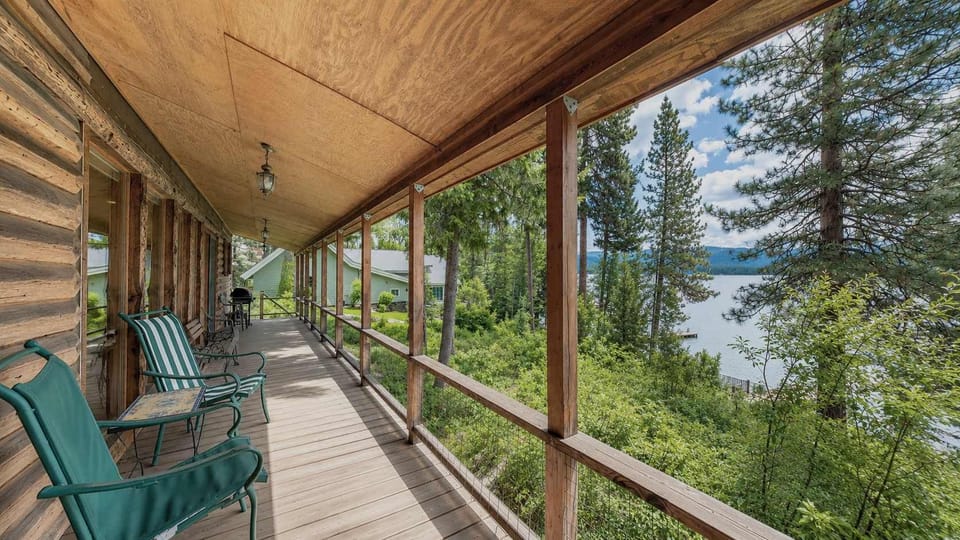 Covered deck with Payette Lake Views