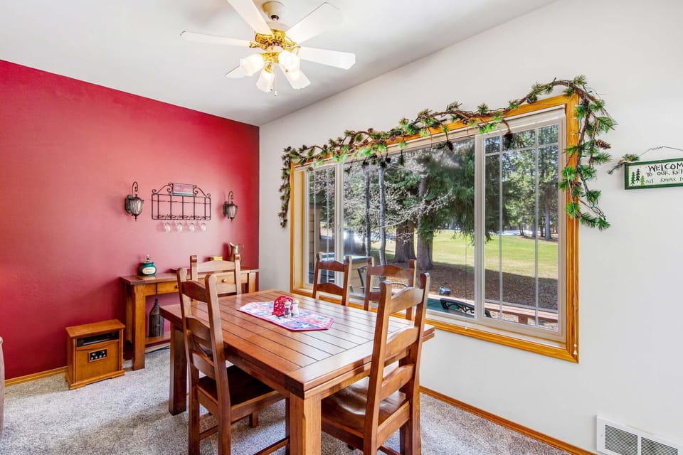 Dining room with views of the golf course behind