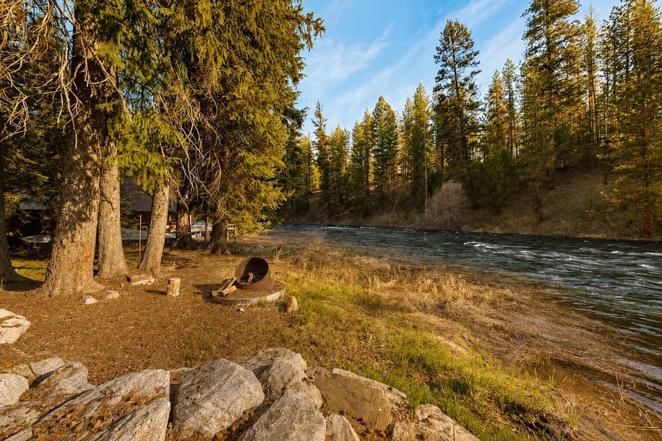 Fire pit along river
