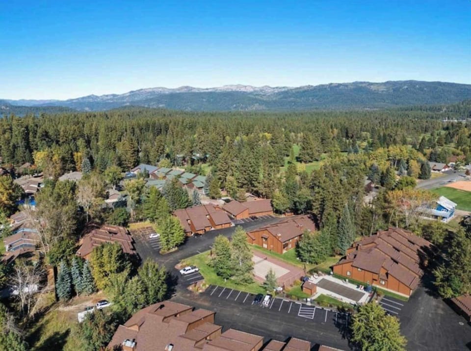 Aerial view of condos 
