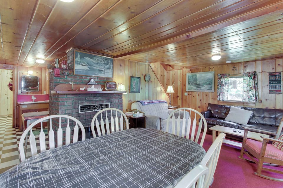 Dining room with kitchen and living room beyond