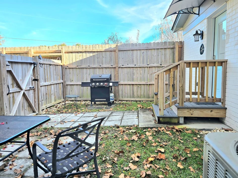 A brand new gas grill was just added to the patio area outside!  You'll find grill tools in the kitchenette. This is your private entrance.