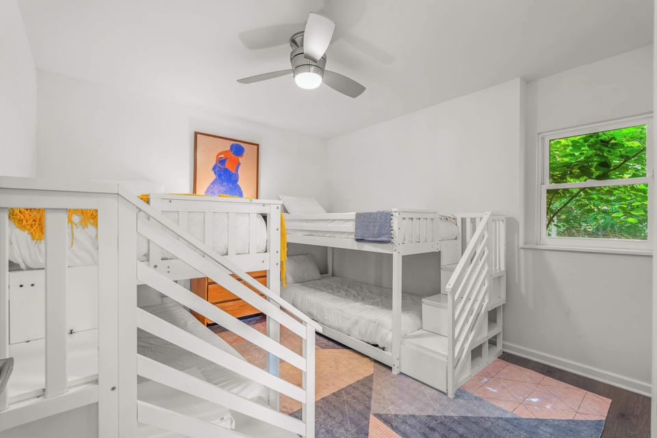 With easy steps to the top bunks, these beds are friendly for all! - The Solstice - Lake Ozark, MO