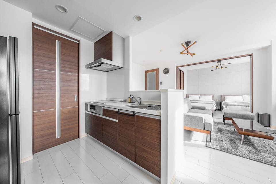 Apartment | Private kitchen | Fridge, microwave, stovetop, rice cooker