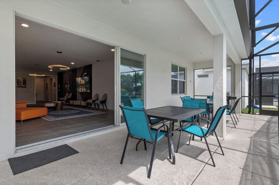 Patio opens to pool