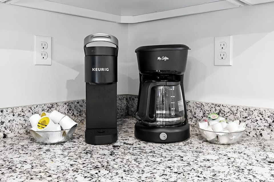 Start your morning with a fresh cup from the coffee bar.