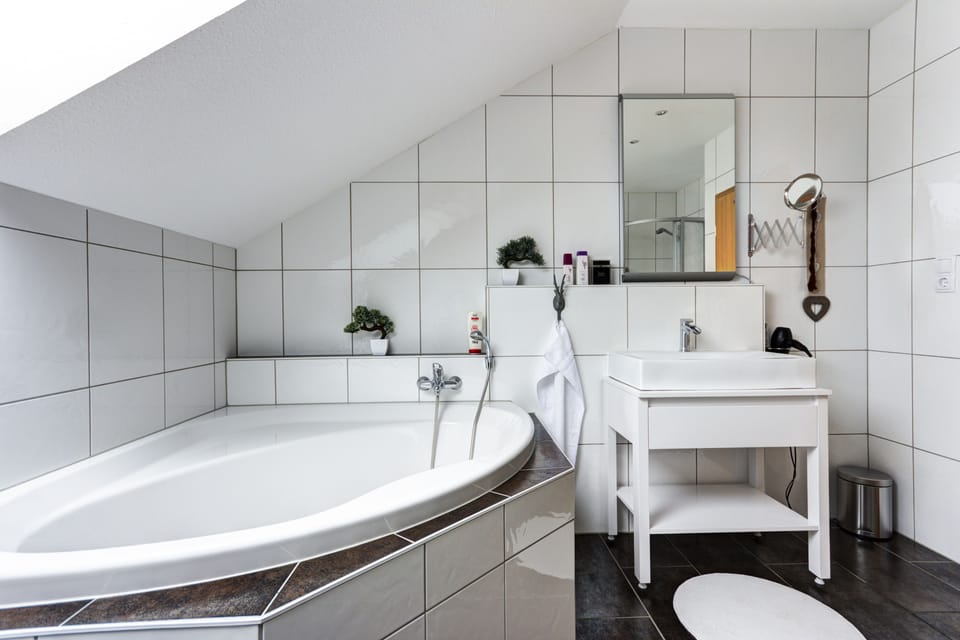 Suite | Bathroom | Shower, free toiletries, hair dryer, towels