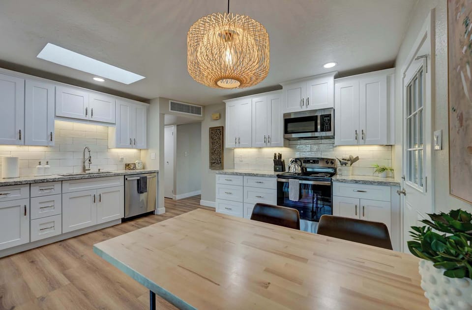 Modern Kitchen with Keurig, Drip Coffee & Additional Chairs in the Cabana if Needed