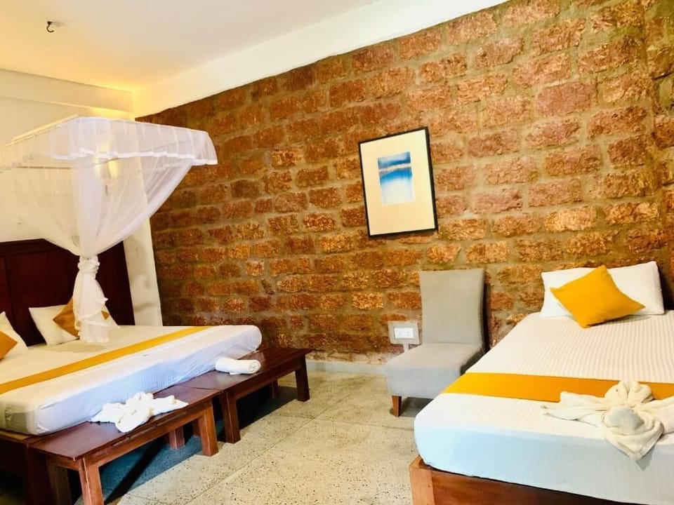 Comfort Quadruple Room, Balcony, Garden View | Desk, laptop workspace, iron/ironing board