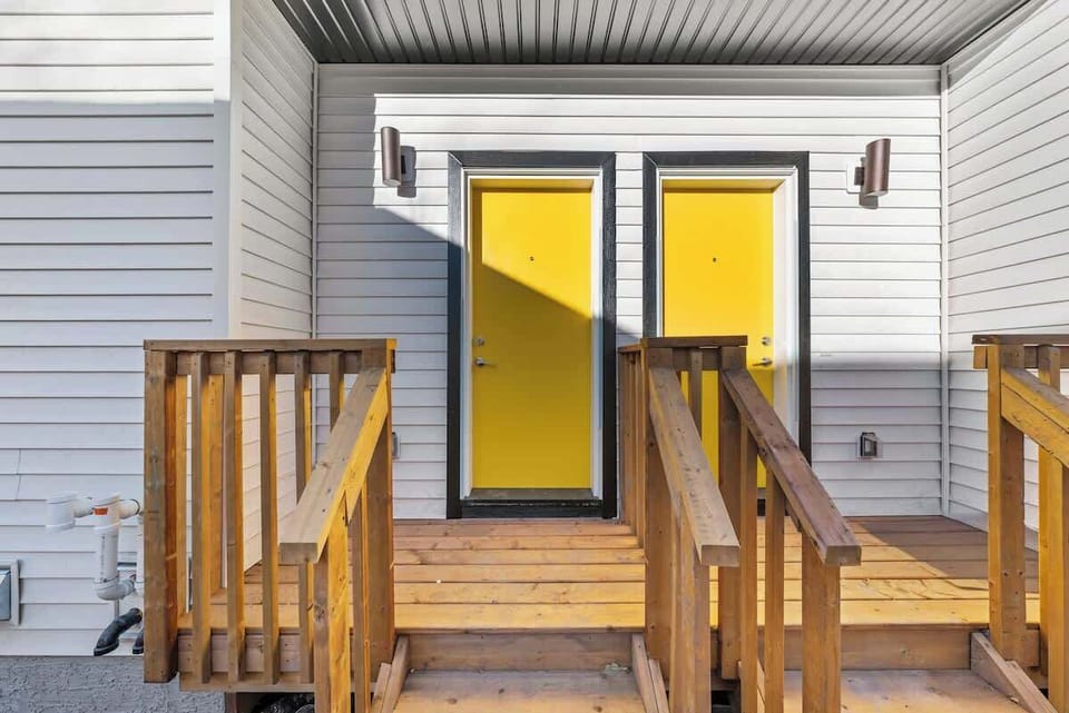 Private basement entrance with simple, free street parking nearby.
