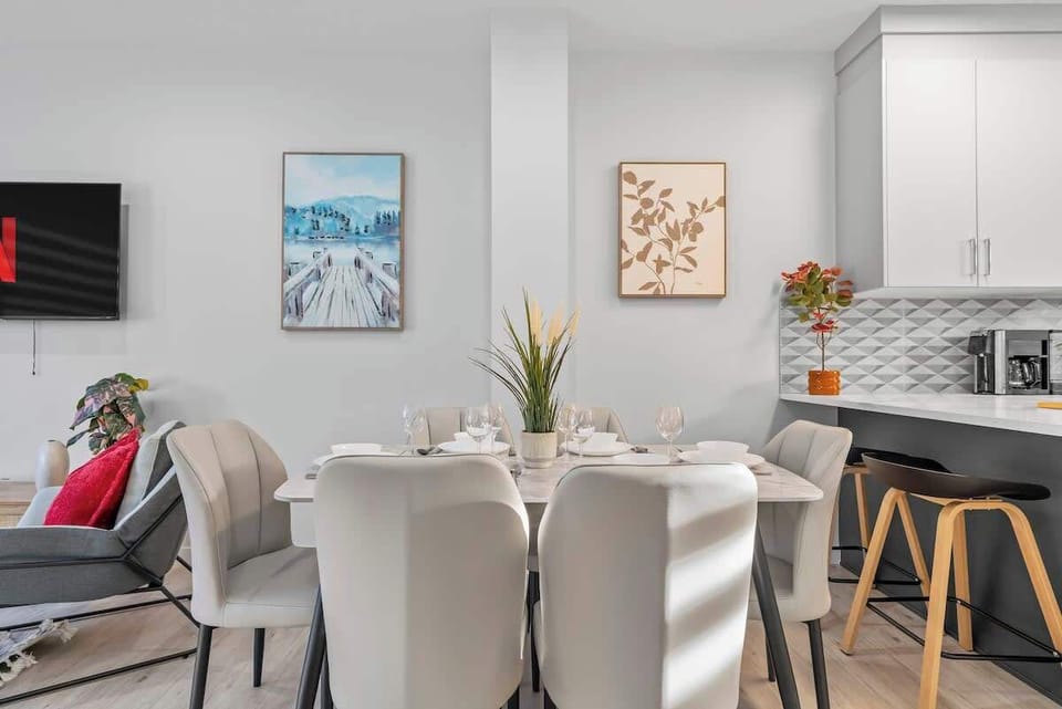 Cozy dining spot ideal for meals, work, or a quiet coffee break.