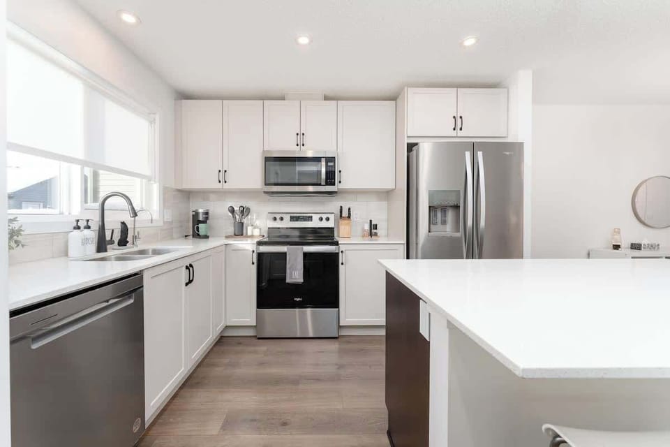 Fully equipped kitchen with modern appliances