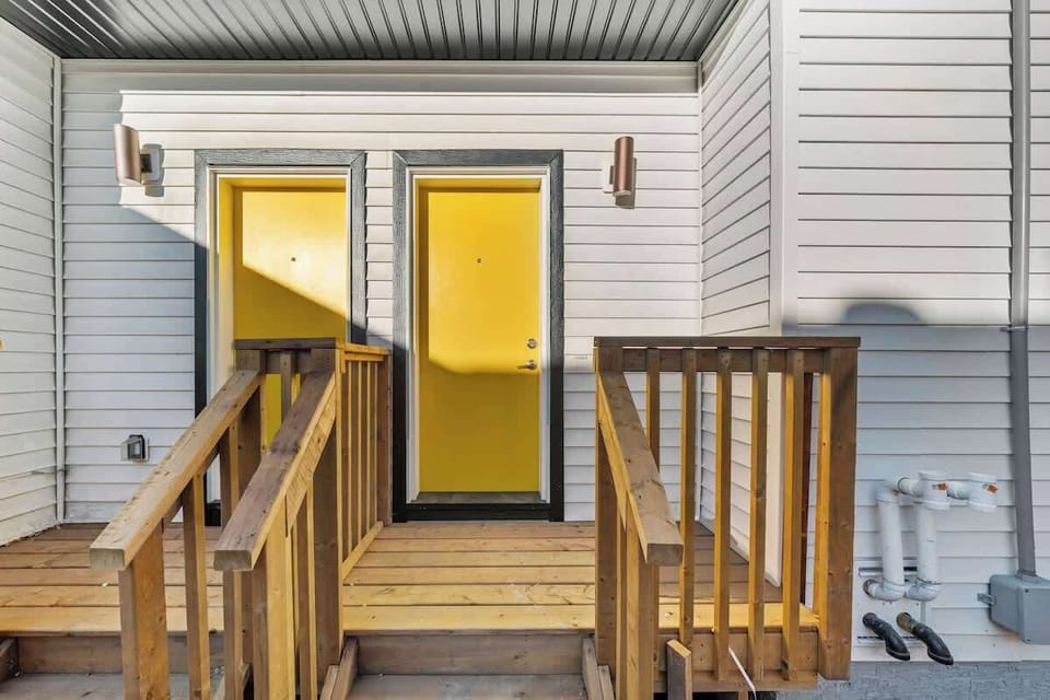 Private entrance to your basement suite with easy street parking nearby.