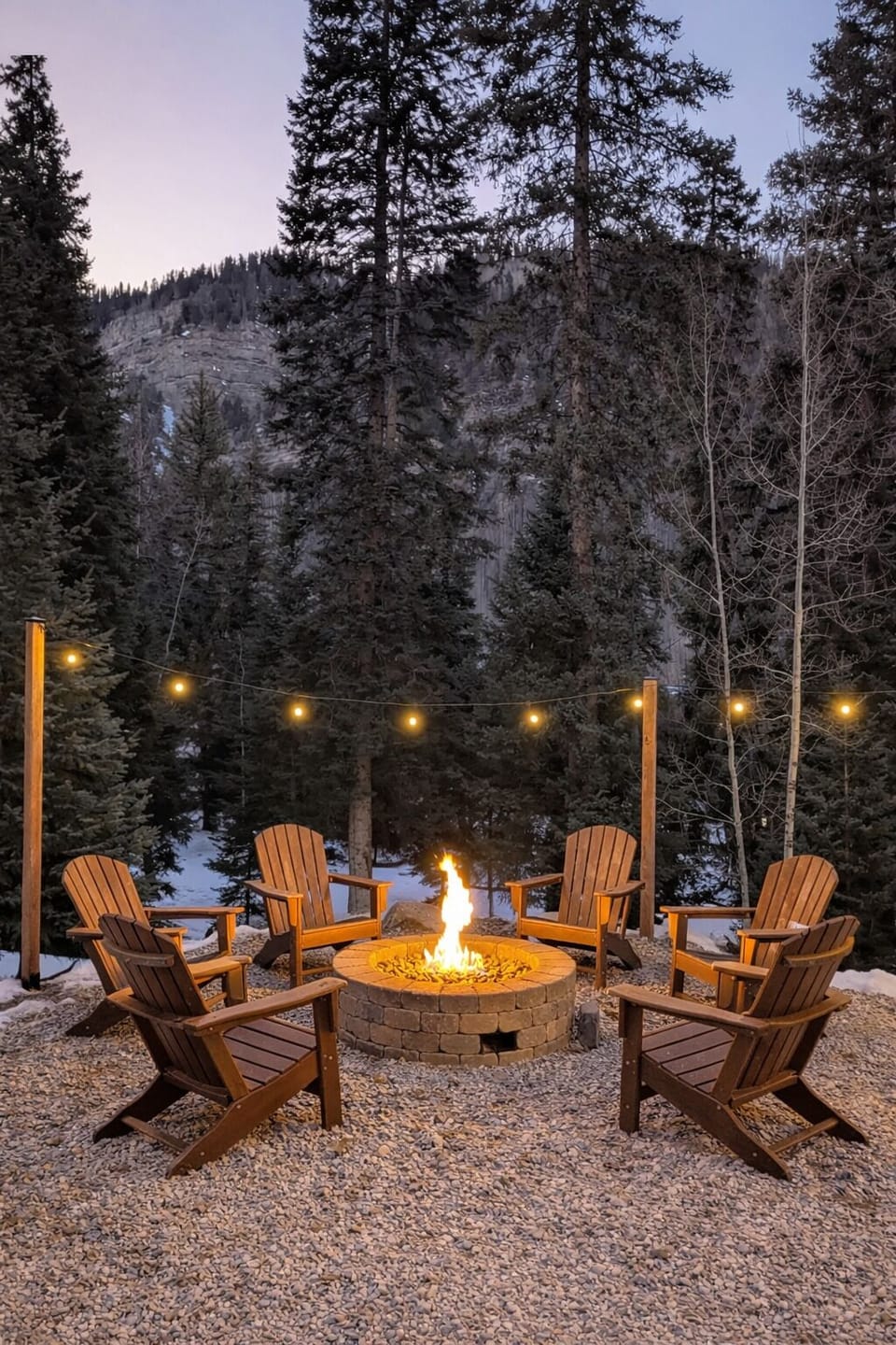 Enjoy cool summer nights by the warm easy-light gas firepit!