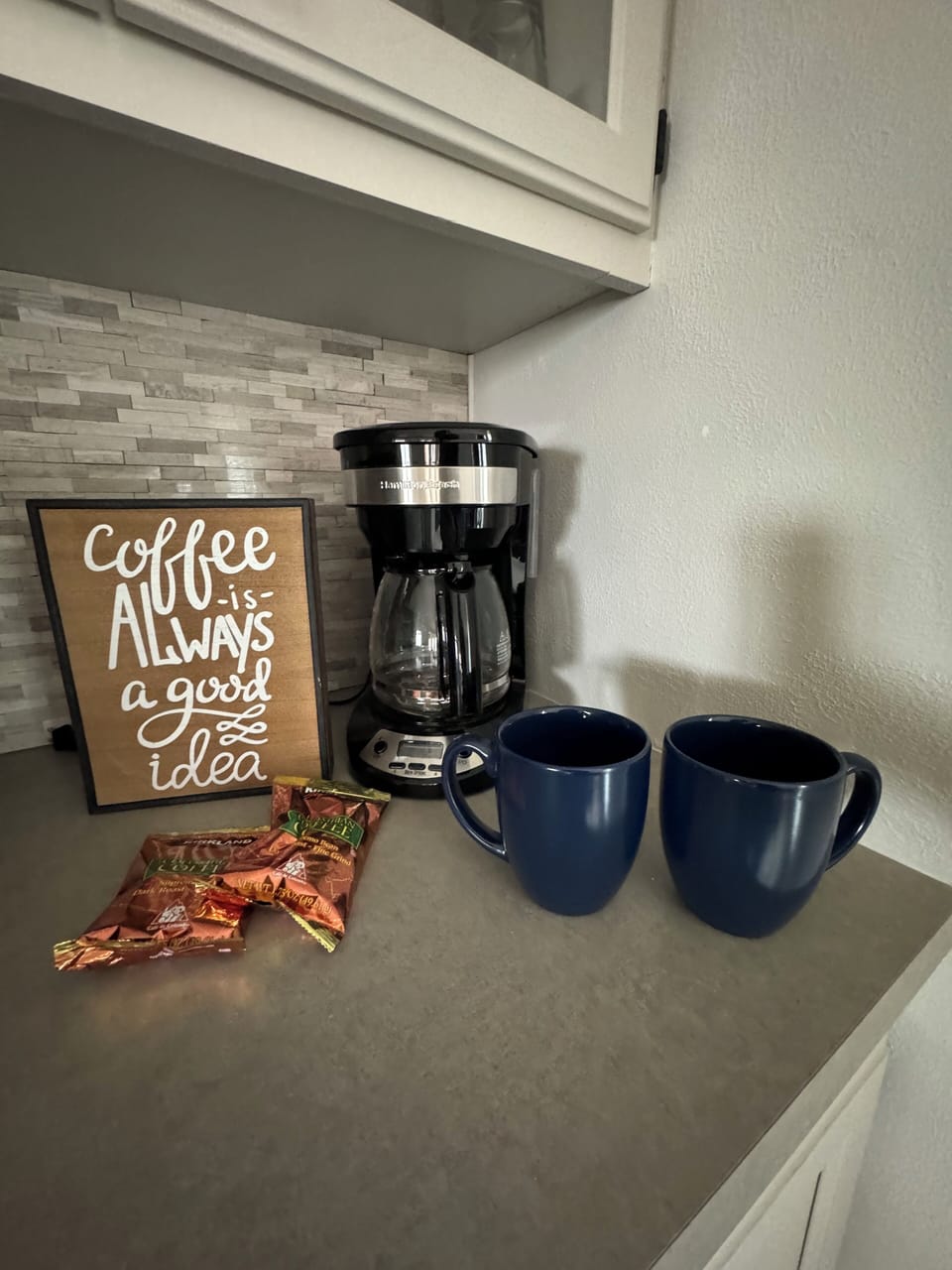 "Wake up, brew a fresh pot, and enjoy slow mornings at the lake."