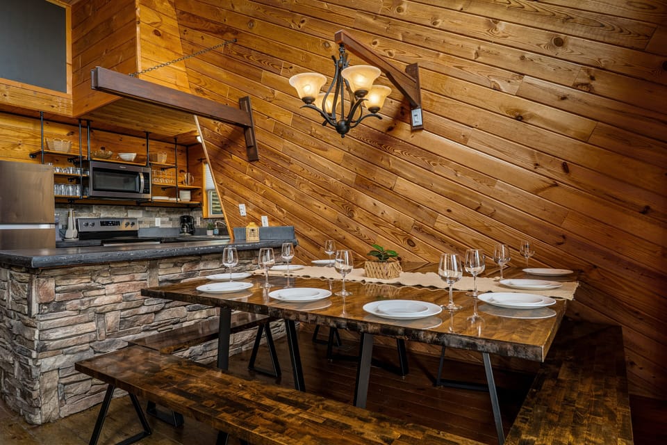 Enjoy your favorite meals at this dining table that seats 12!