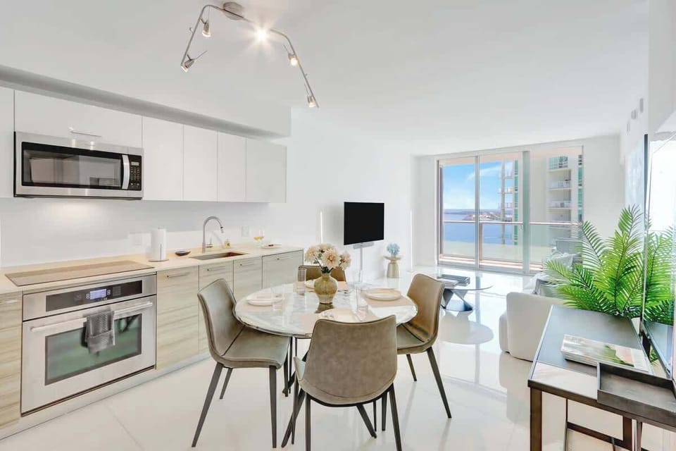 Dining table with seating for meals or work