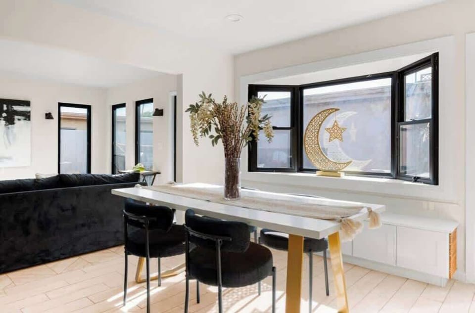Enjoy shared meals or family dinners in the bright, open dining space.