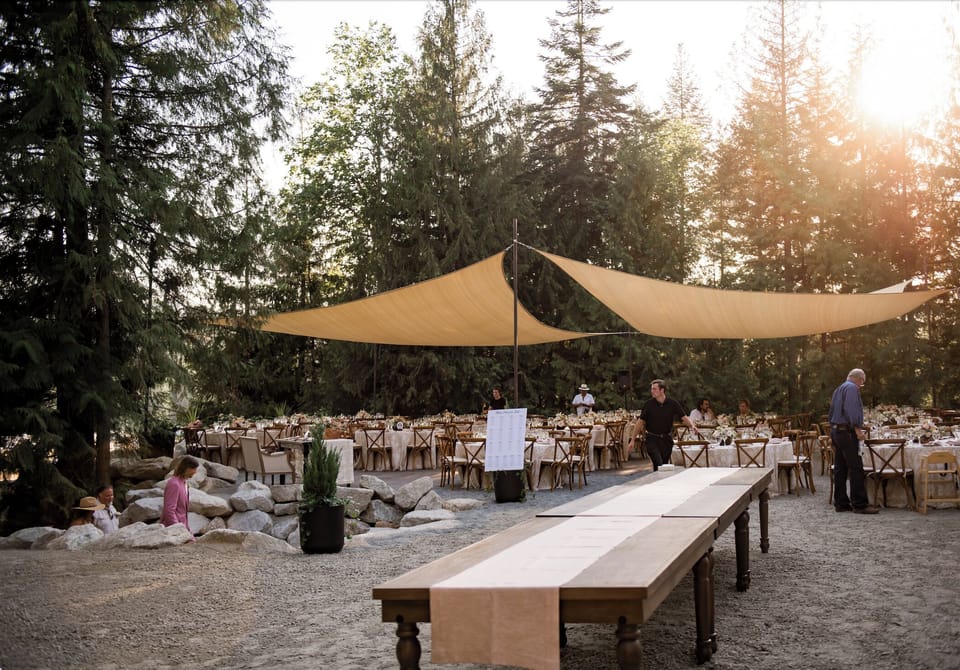 Outdoor banquet area