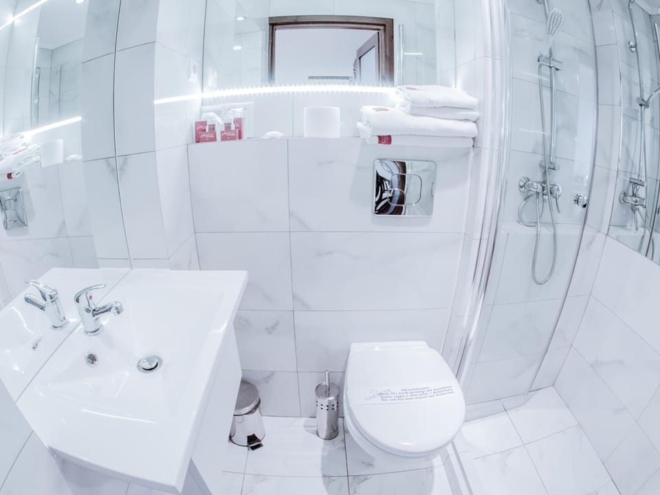 Free toiletries, hair dryer, slippers, towels