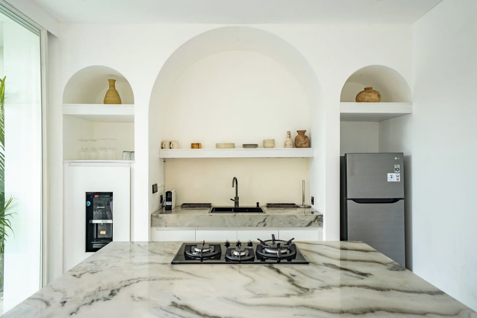 Villa, 2 Bedrooms, Private Pool, Pool View | Private kitchen | Fridge, oven, coffee/tea maker, electric kettle