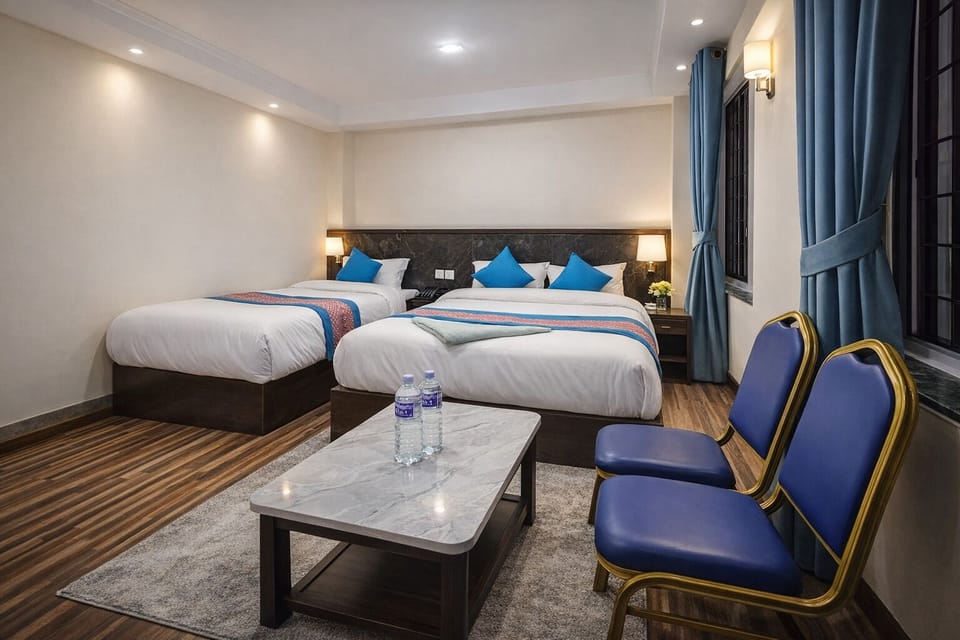 Family Room | Egyptian cotton sheets, premium bedding, memory foam beds, free WiFi