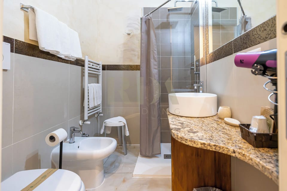 Deluxe Triple Room | Bathroom | Shower, hair dryer, towels, soap