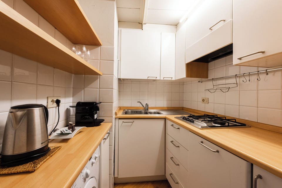 Comfort Apartment, City View | Private kitchen | Fridge, stovetop, cookware/dishes/utensils