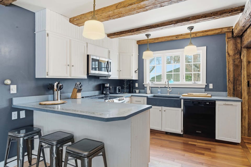 The open kitchen is spacious & offers all the comforts of home​