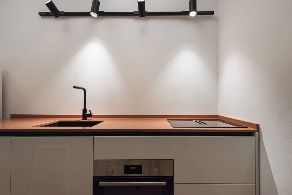 Deluxe Apartment | Private kitchen | Fridge, stovetop, cookware/dishes/utensils