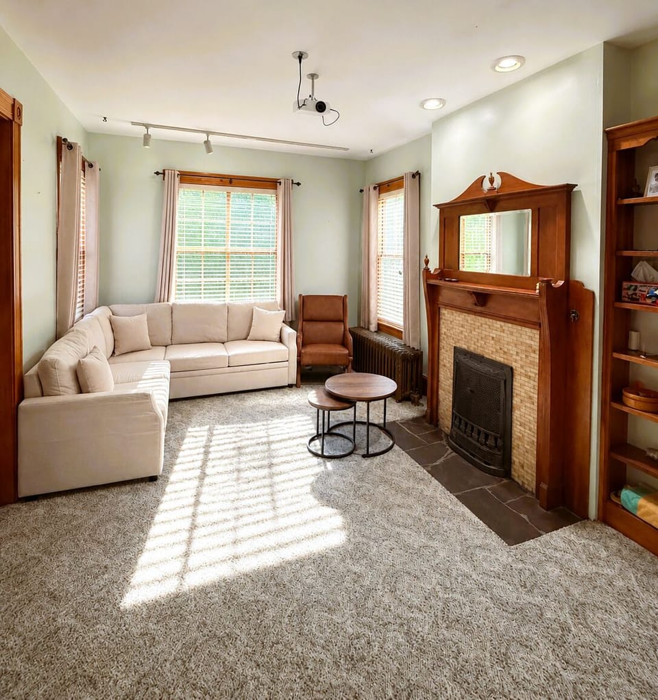 Living room with projector