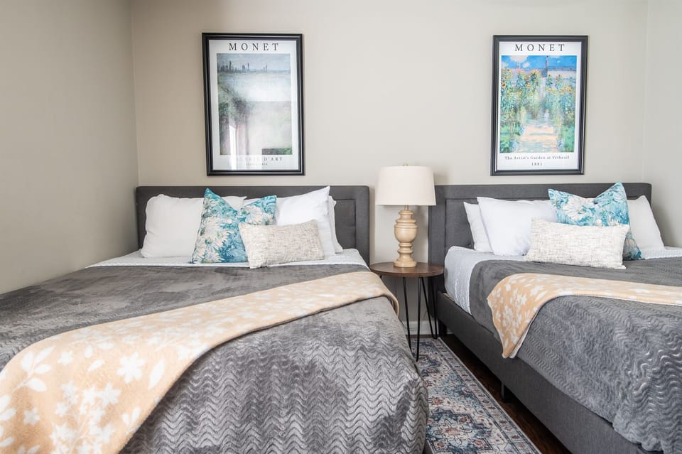 The soft colors encourage a good night's rest and relaxation.