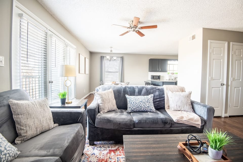 The couches are super cozy and have plenty of soft pillows and blankets to go around!