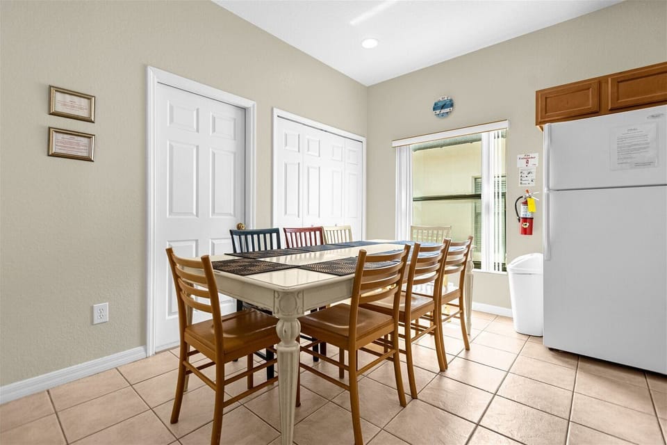 Dining Table in Kitchen for 8 People with Full Size Fridge