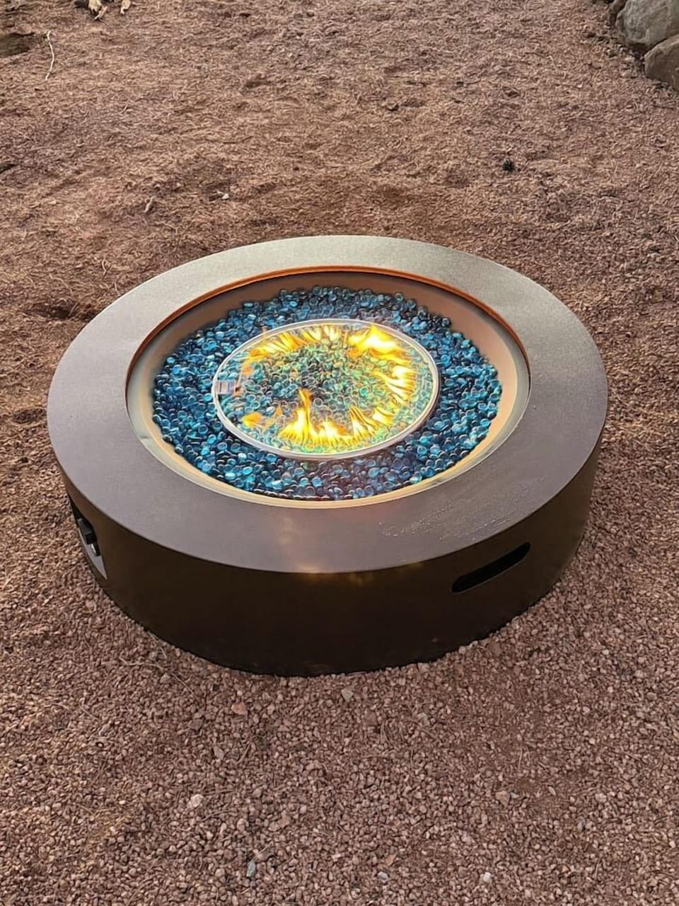 Propane fire table for stargazing 