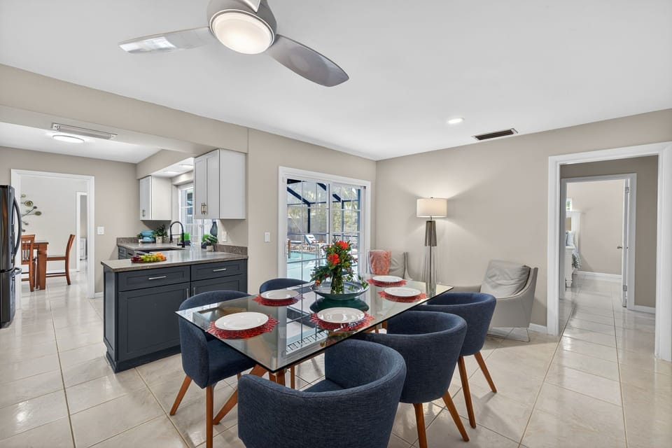 Open kitchen that flows seamlessly into the dining area, creating a welcoming space for shared meals, laughter, and time together.