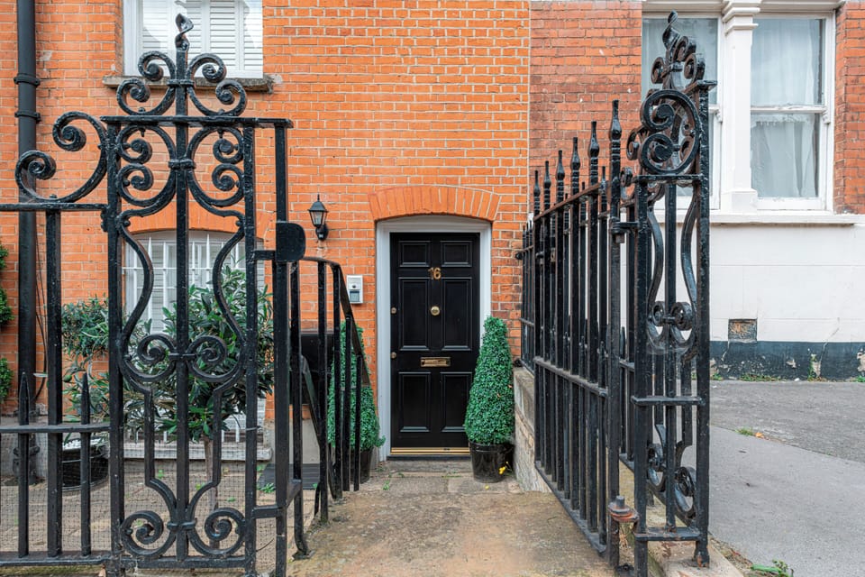 Gated entrance to courtyard