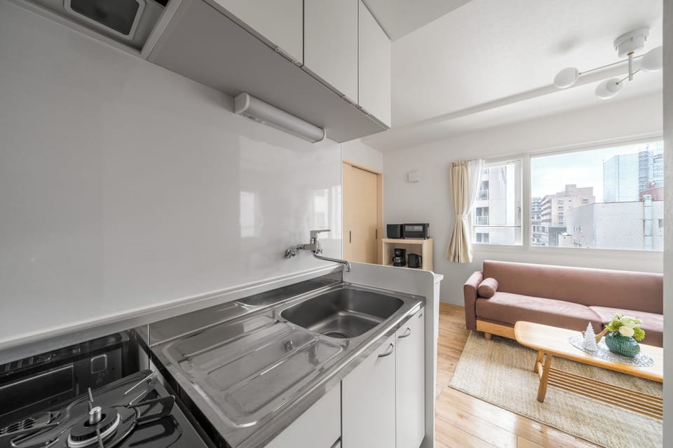 Apartment | Private kitchen | Fridge, microwave, stovetop, rice cooker