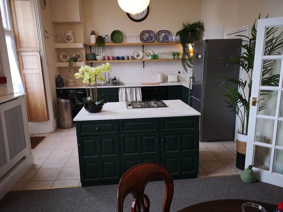 kitchen with dining space in the foreground