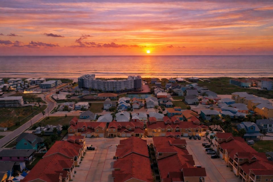 Aerial view of the coastal community.